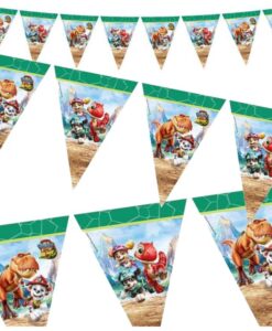 Bandeirinha de aniversário “Patrulha Pata Dino”